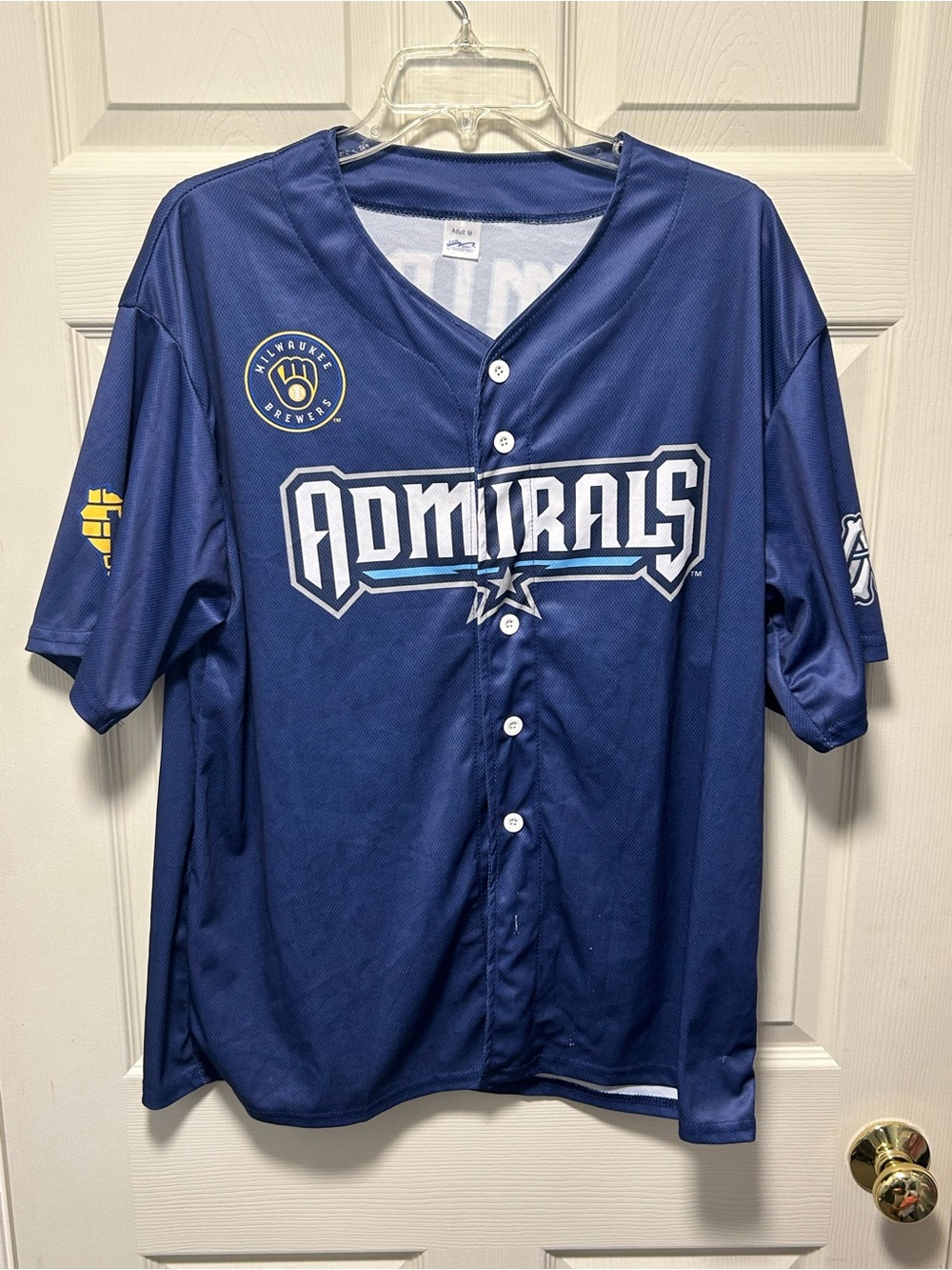 Milwaukee Admirals Brewers Button Up Baseball Jersey Shirt SGA Medium 2/21/25